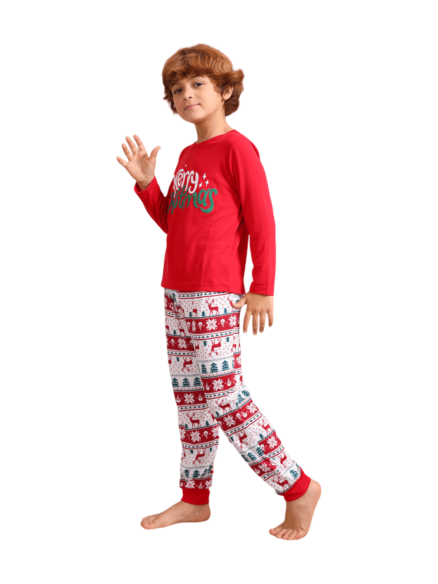 Merry Christmas print in Grinchmas style red pyjama