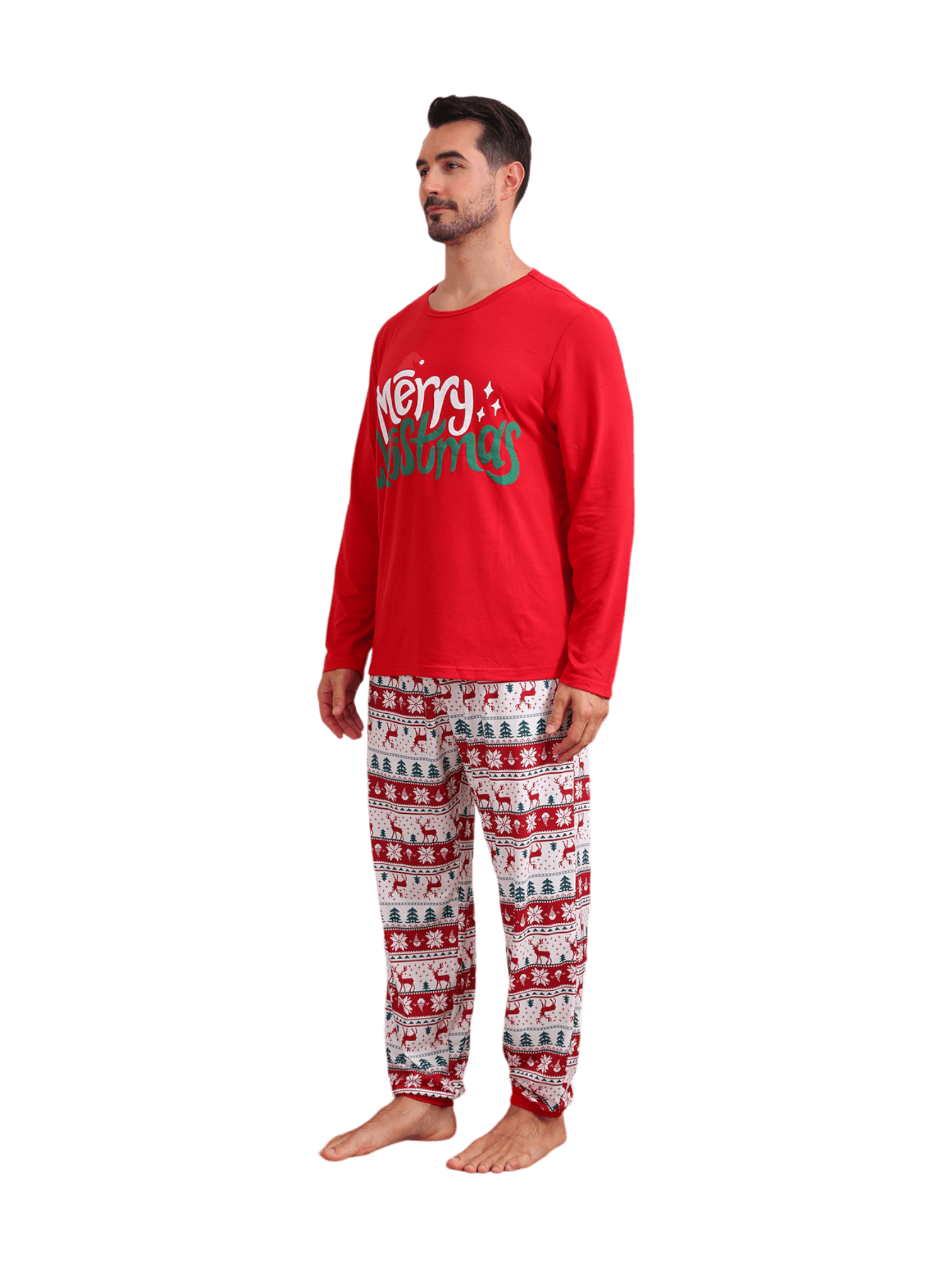 Merry Christmas print in Grinchmas style red pyjama
