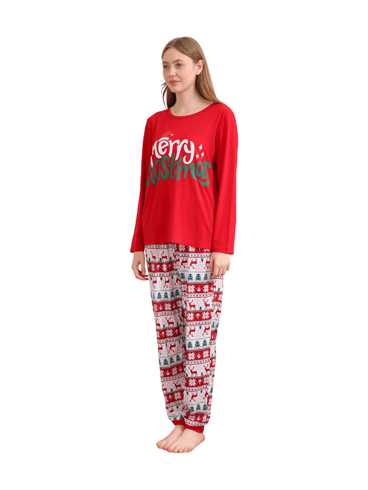 Merry Christmas print in Grinchmas style red pyjama