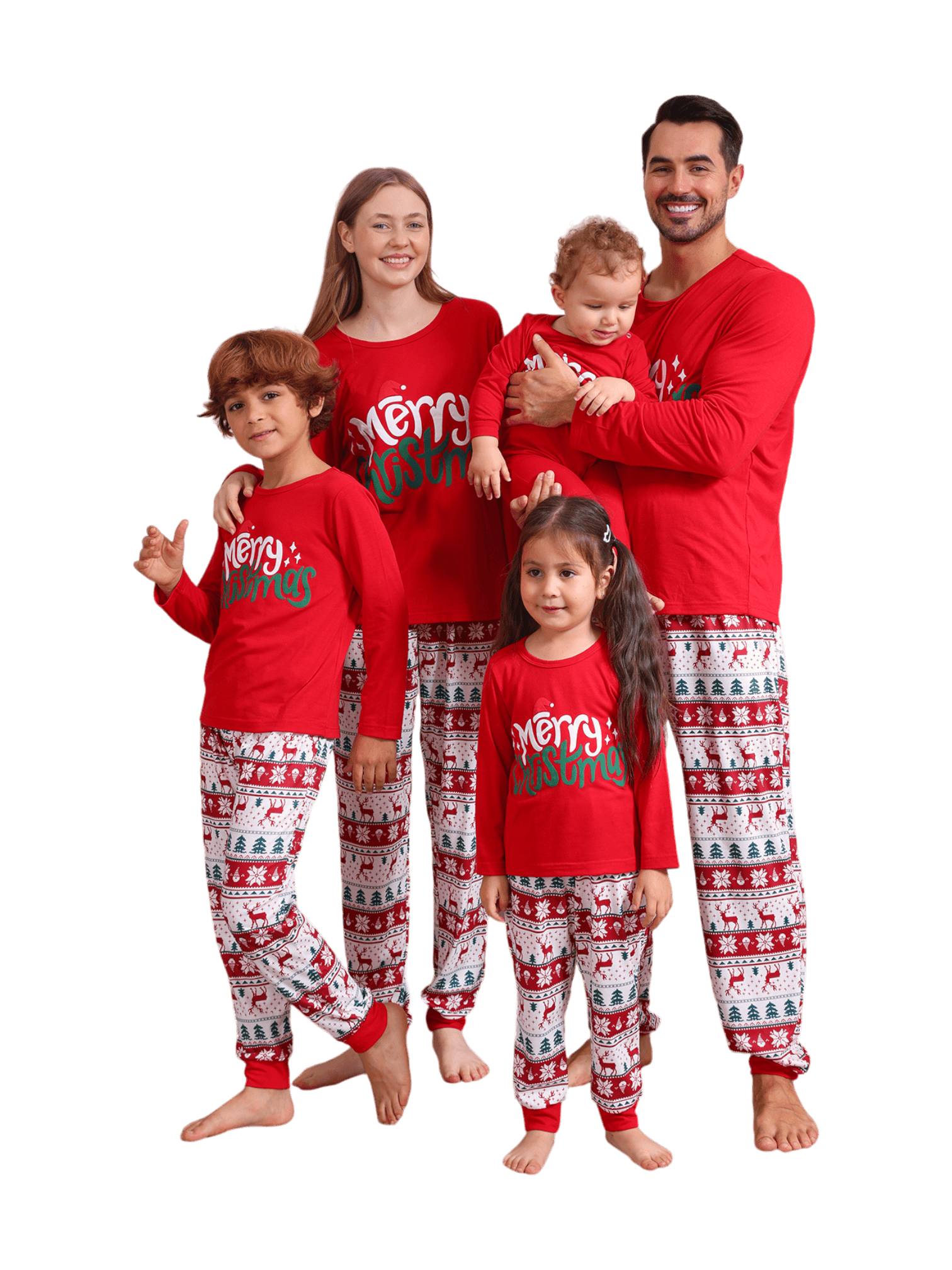 Merry Christmas print in Grinchmas style red pyjama