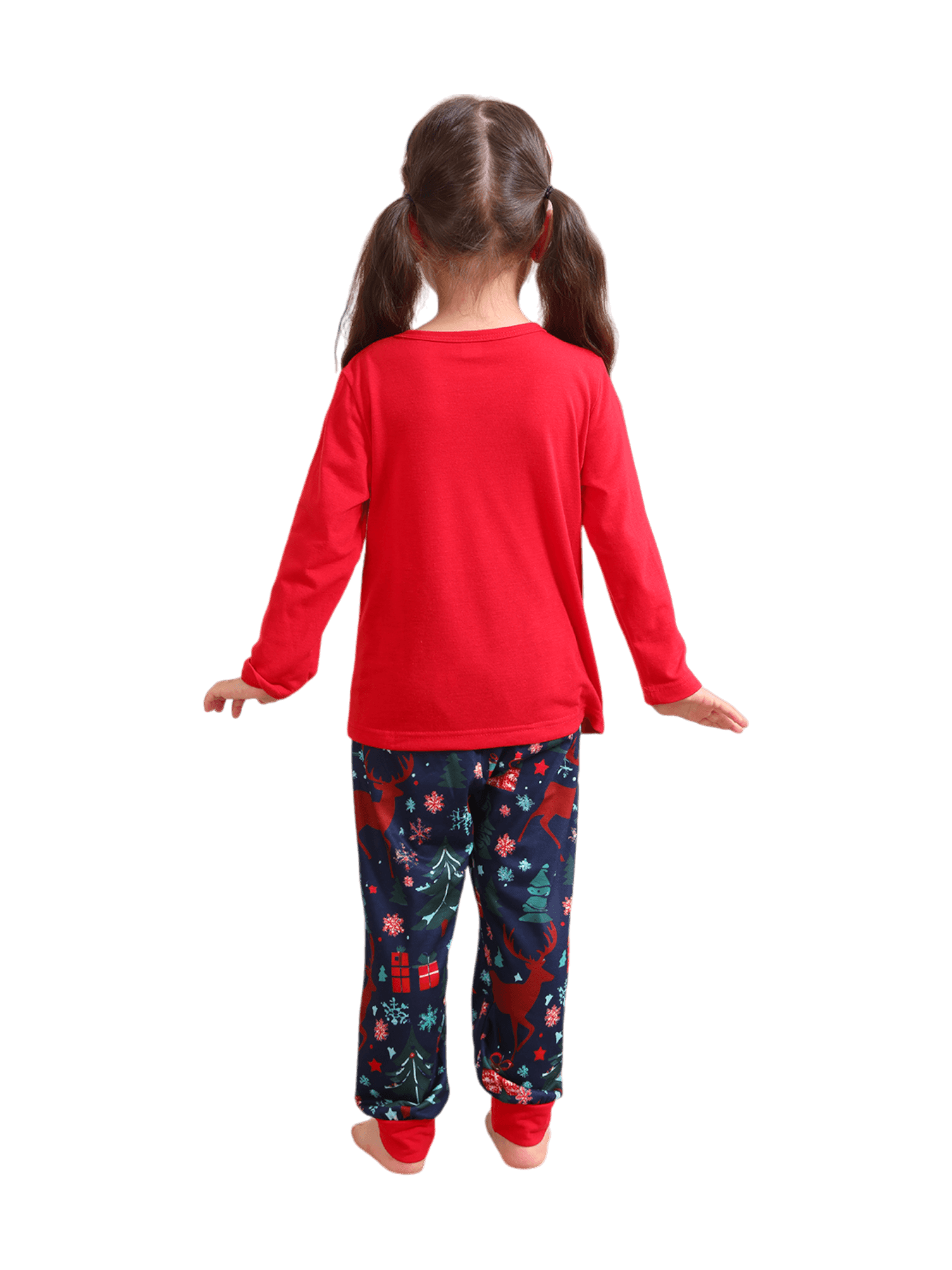 Red blue family Merry Christmas printed pajama with patterns