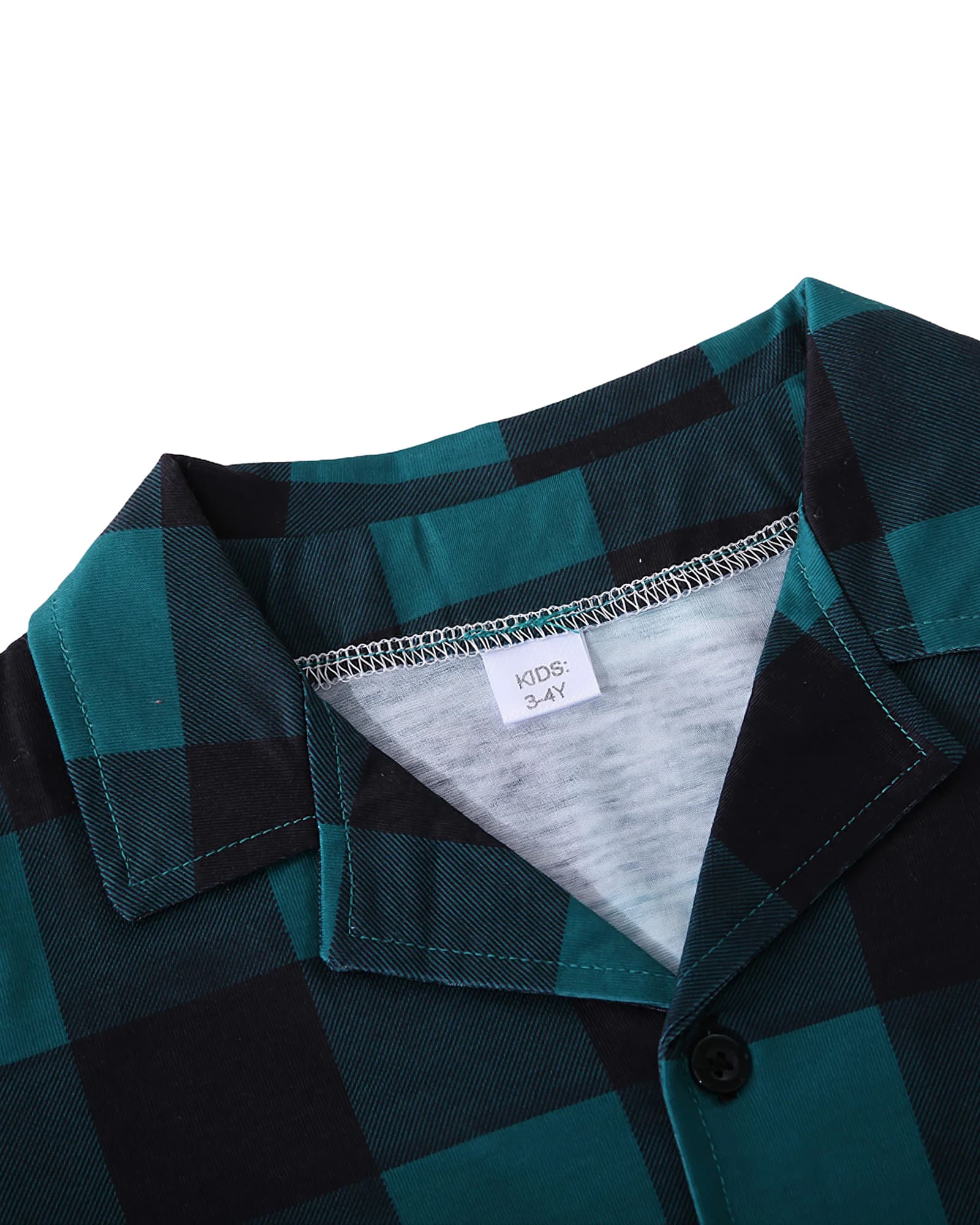 Modern green checked family Christmas pajamas