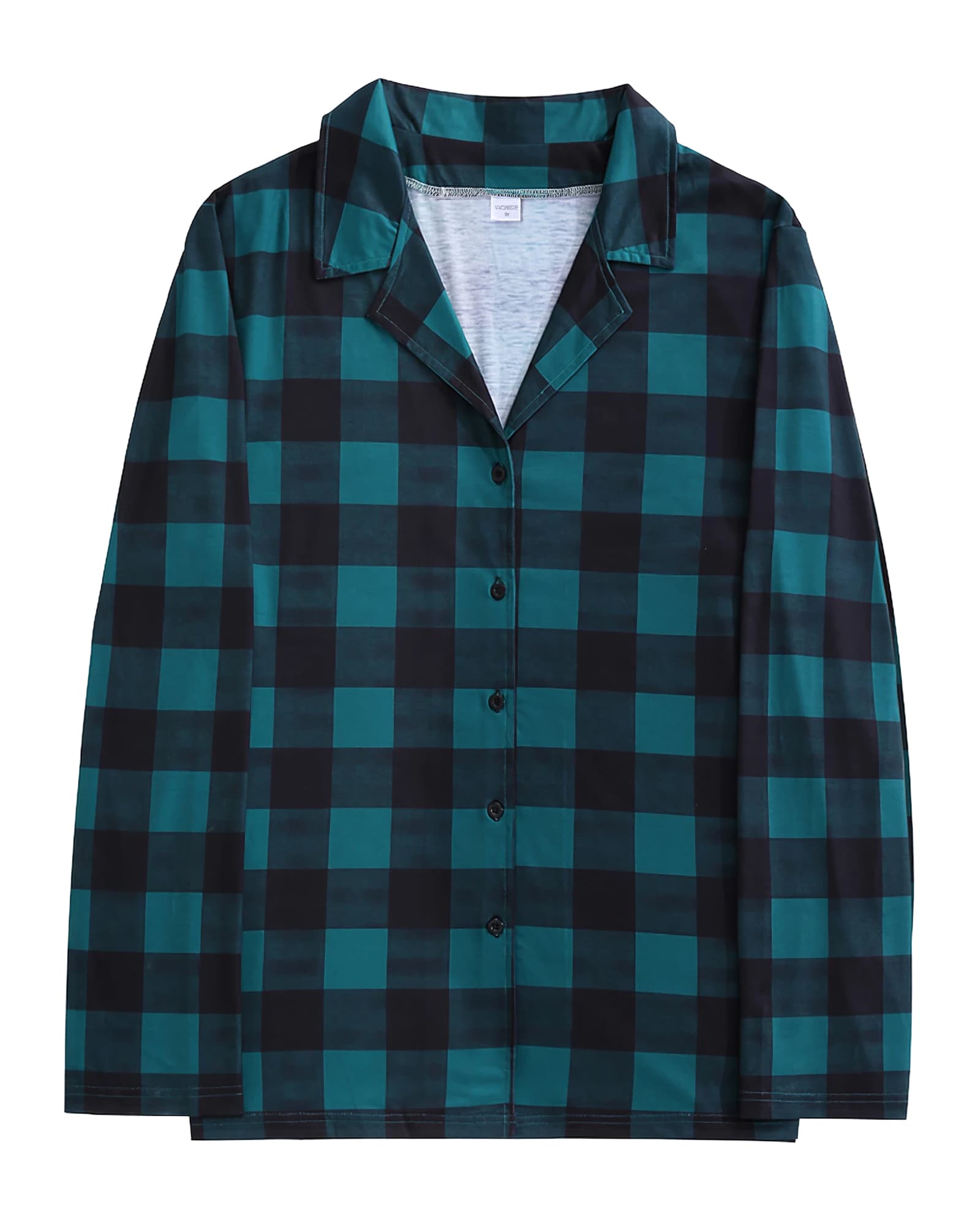 Modern green checked family Christmas pajamas