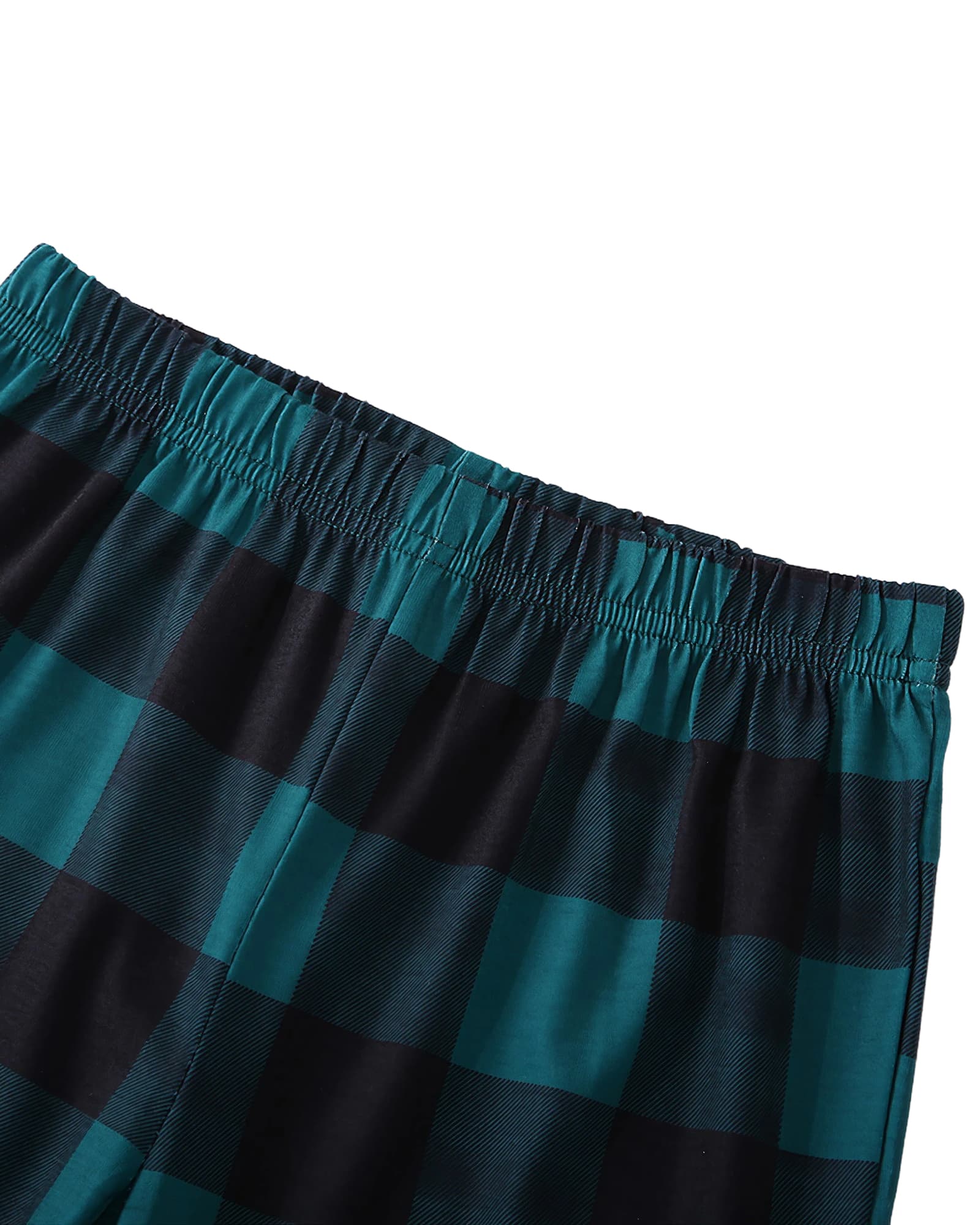 Modern green checked family Christmas pajamas