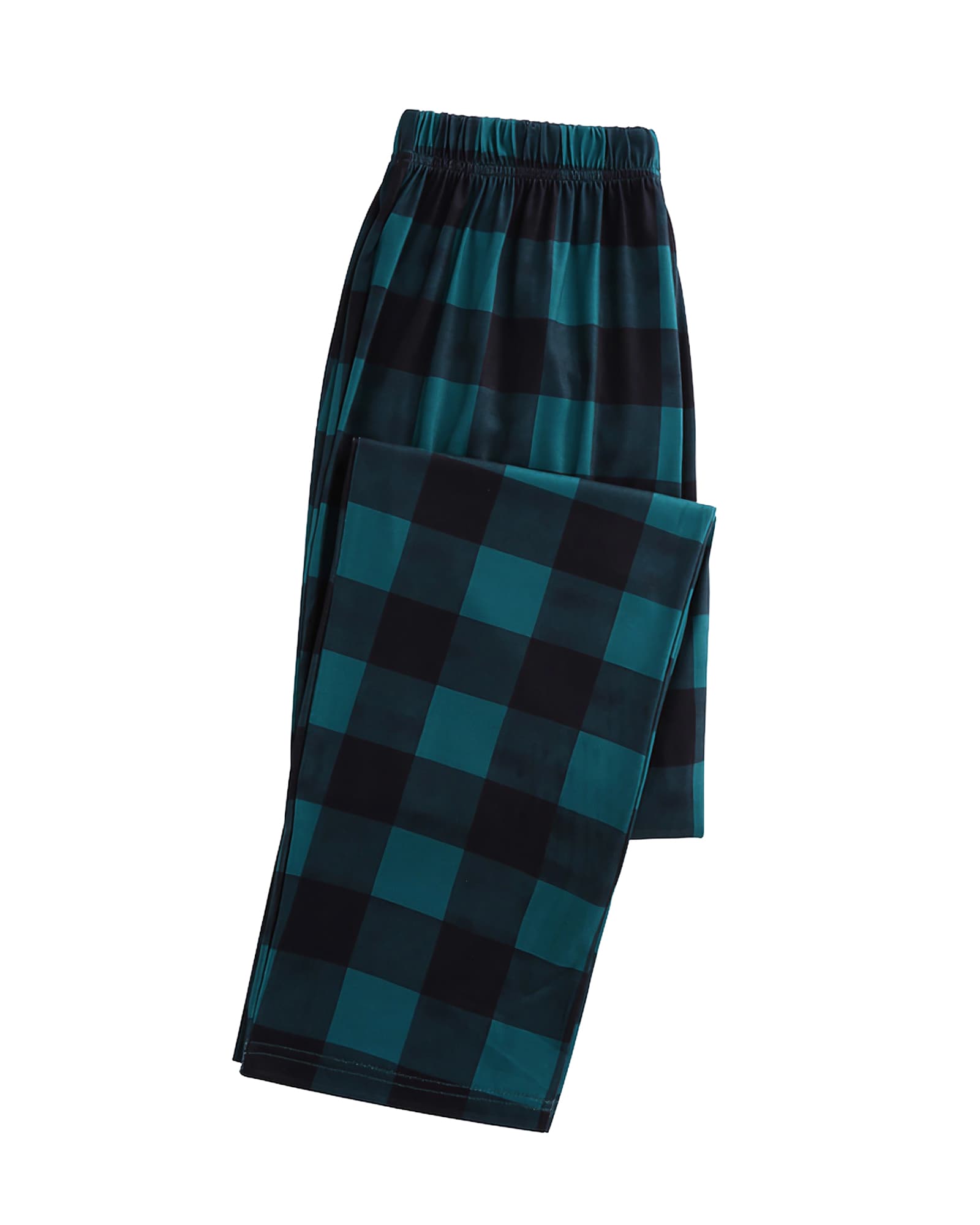Modern green checked family Christmas pajamas
