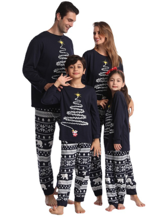 kwaadaardig Bulk gedragen Bijpassende kerstpyjama Sterrenboom, gezinnen, paren, zwart-wit - The  Christmas Fabric
